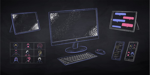 Set computer devices vector