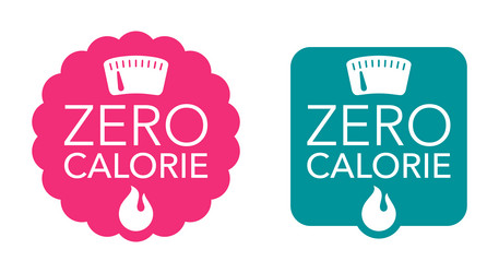 zero calorie badge - energy fire weight scales vector