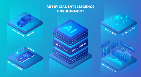 AI Concepts: Data, Automation, & Intelligence vector image