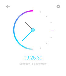 clock mobile app concept ui design day and night vector