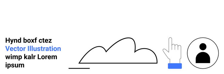 cloud with profile icon and hand pointer vector image