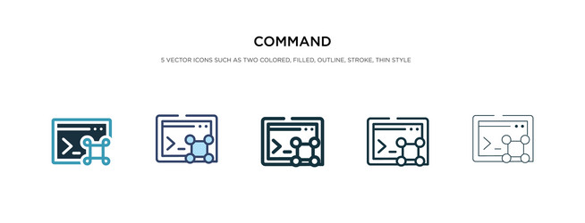 command icon in different style two colored vector image