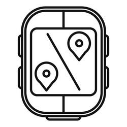 gps navigator device showing route with two vector image