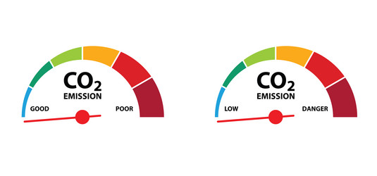 ppm co2 meter map value meters level vector image