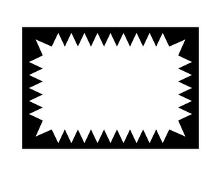 rectangle frame with inner zigzag edges empty vector image