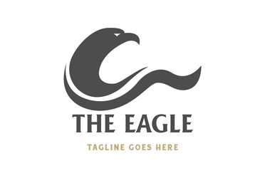 Simple minimalist eagle hawk falcon bird head Vector Image