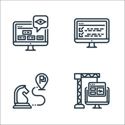 user experience line icons linear set quality vector image