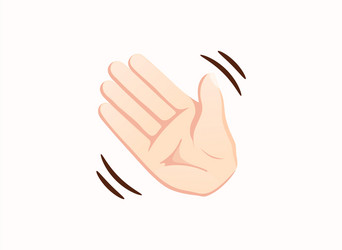 Waving hand sign emoji Royalty Free Vector Image