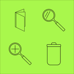 Basic content linear outline icon set vector