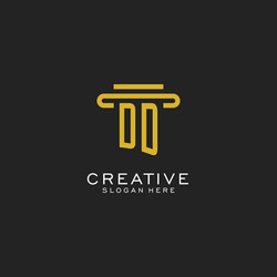 dd initial logo with simple pillar style design vector image