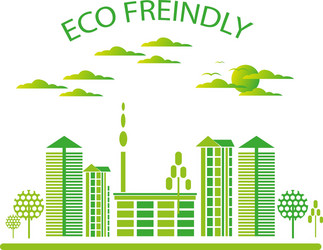 Eco friendly city background vector