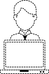 laptop computer with user vector image