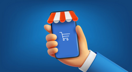 man using mobile phone for making purchases vector image