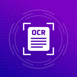 Ocr optical character recognition icon for web vector