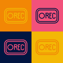 pop art line record button icon isolated on color vector image