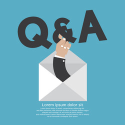qa typography in hand vector image