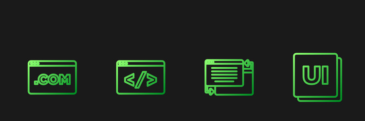set line ui or ux design front end development vector image