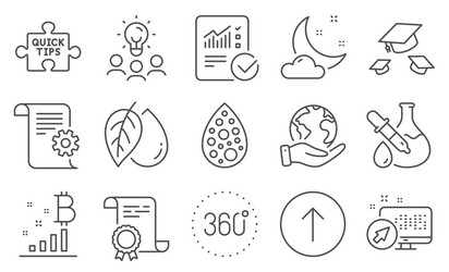 Set science icons such as web system mineral vector