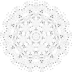 shape molecular structure with lines and dots vector image