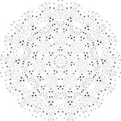 shape molecular structure with lines and dots vector