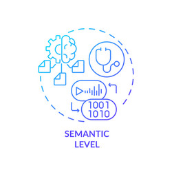 blue linear gradient icon semantic level concept vector