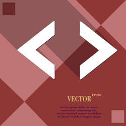 code icon symbol flat modern web design with long vector image