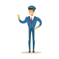 Commercial airlines pilot in uniform part vector