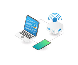 computer smartphone signal vector image