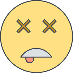 Dead emoji icon Royalty Free Vector Image - VectorStock