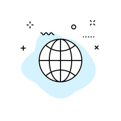 globe and earth planet web icons in line style vector image