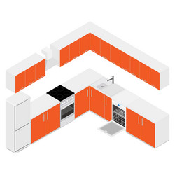 Isometric kitchen interior Royalty Free Vector Image
