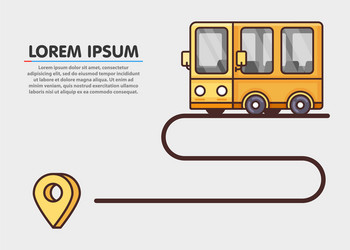 journey path yellow bus and destination vector image
