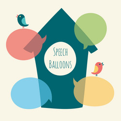 speech bubble with bird and nesting box vector image