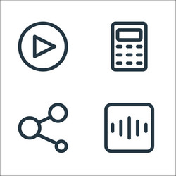 user interface line icons linear set quality vector image