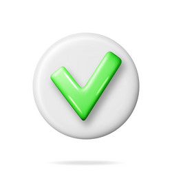3d right button in round shape vector image