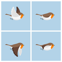 Cartoon flying cardinal male animation sprite Vector Image