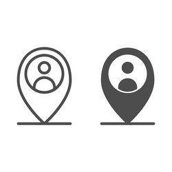 location person line and glyph icon map pin vector