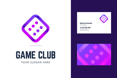 Logo and business card template with dice sign vector