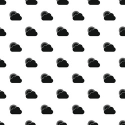 Sun behind clouds pattern simple style vector