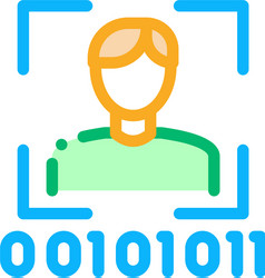 human binary code icon outline vector