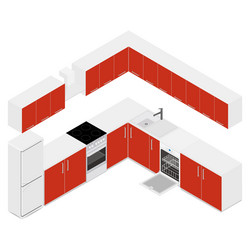 Isometric kitchen interior Royalty Free Vector Image