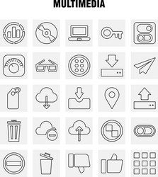 multimedia line icon for web print and mobile vector image
