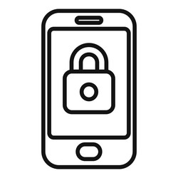 phone lock icon outline hacker error vector image