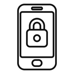 phone lock icon outline hacker error vector