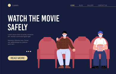 Watch the movie safety website with people vector