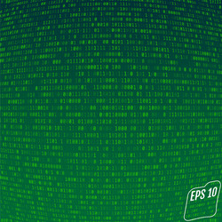 binary code on green background vector image