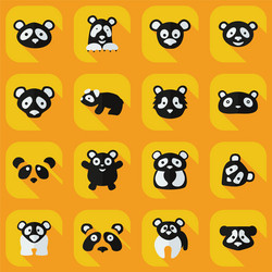 flat concept set modern design with shadow pandas vector image