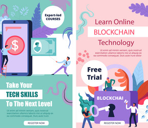 learn blockchain technology online website page vector image
