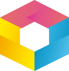 abstract hexagon shape gradient style icon vector image