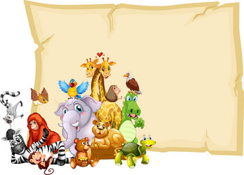 Border template design with cute animals Vector Image